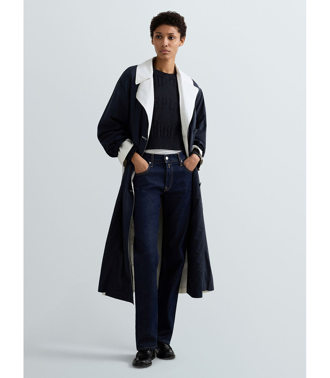 ストレートAKEME インディゴストレッチデニム 詳細画像 ダークブルー 2